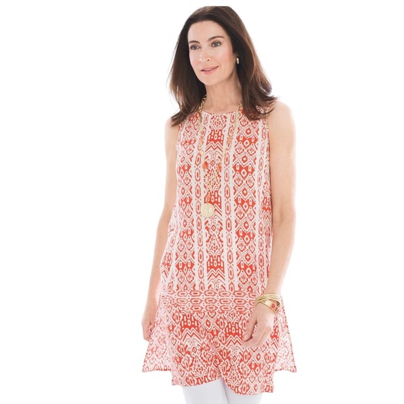 Chicos Women’s Size Small Tribal Aztec Print Sleeveless‎ Tunic Dress - Picture 2 of 9